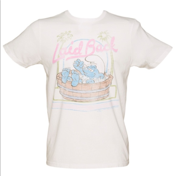 Junk Food Clothing Tops - 🔥JUNK FOOD CLOTHING🔥UO Smurfs Laid Back Vintage T-Shirt White Small NWT